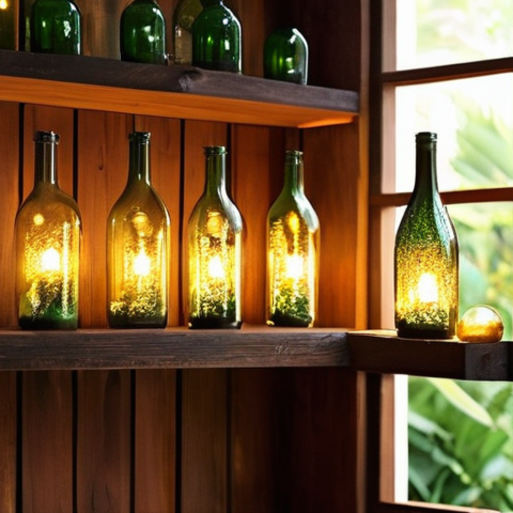 재활용된 자재를 활용한 홈 리노베이션 - Shimmering Glass Bottle Lamps in a Cozy Thai Home**
A warm and inviting corner of a contemporary Th...