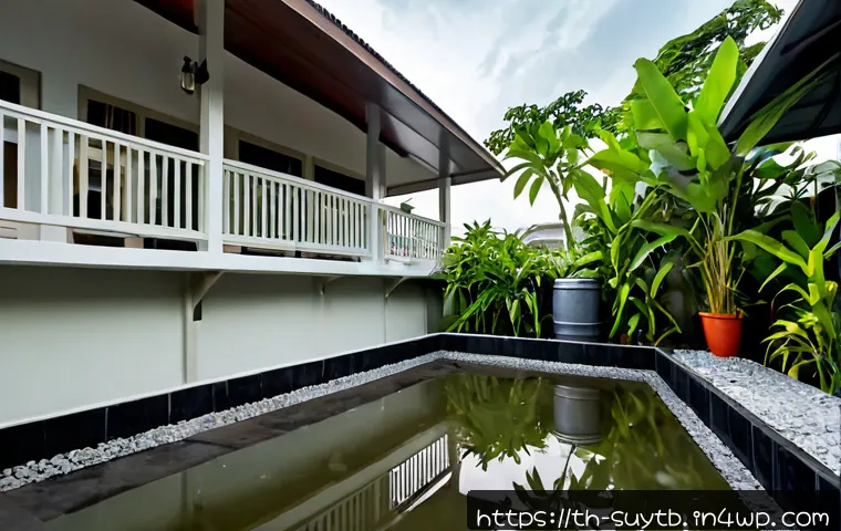 Home 17 리노베이션 시 고려해야 할 기후 변화 요소 - Photorealistic exterior renovation of a contemporary Thai suburban home in Bangkok, elevated foundat...